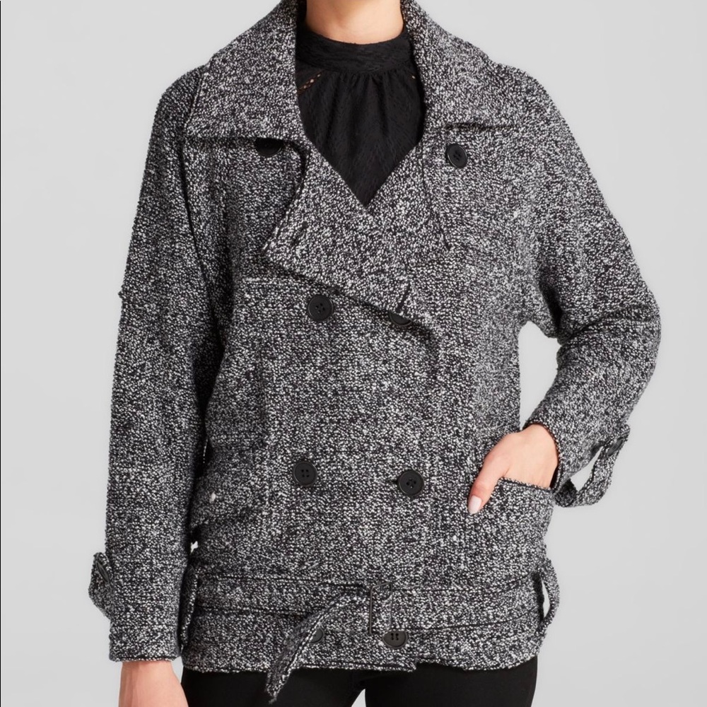 FREE PEOPLE Slouchy Knit Salt Pepper Jacket